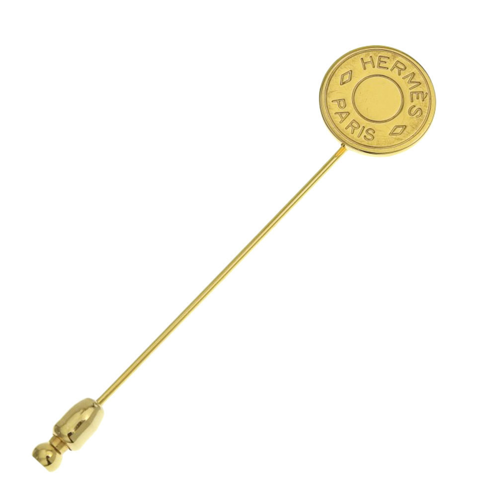 Hermes Hermes Serie Brooch Pin GoldPlated Unisex